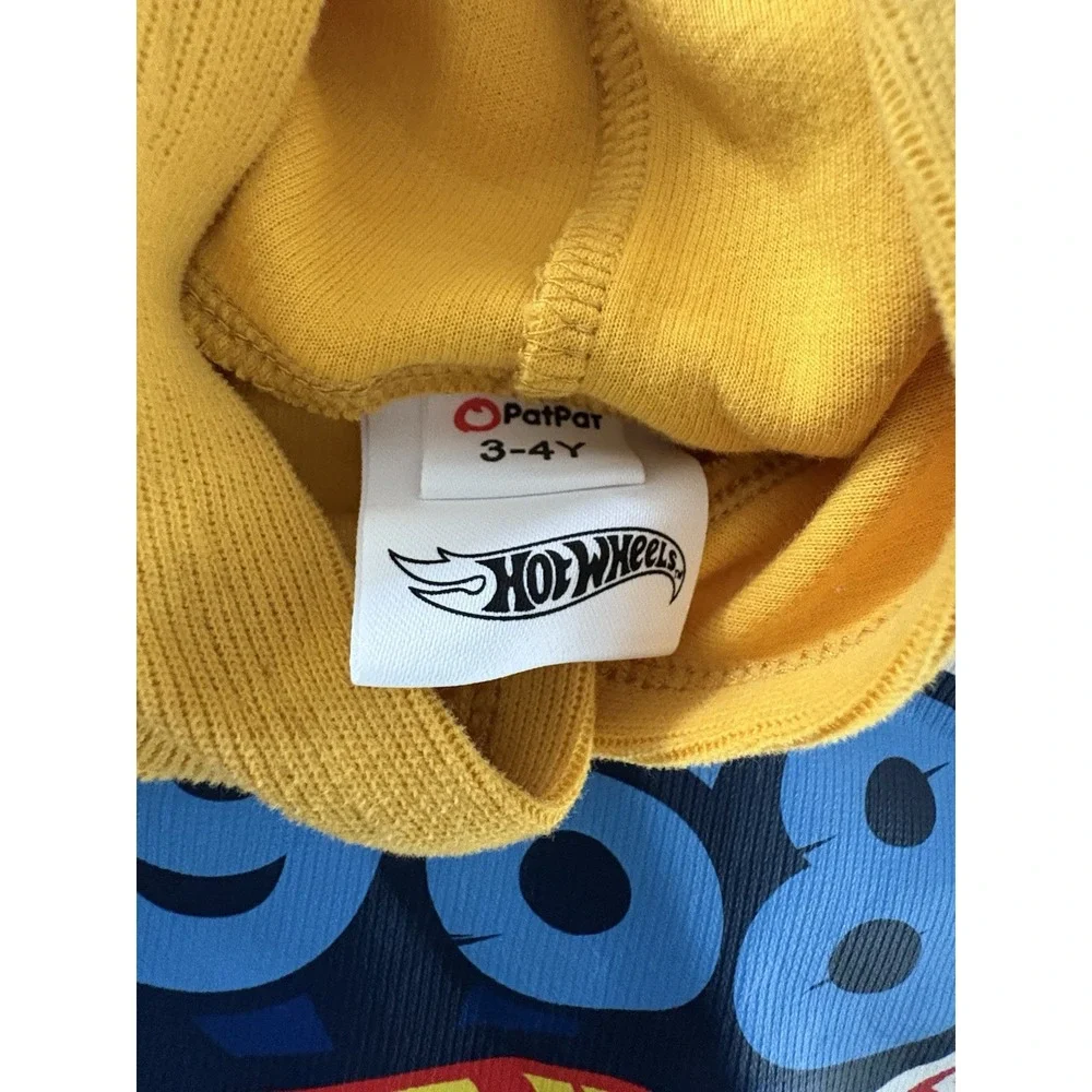 Yellow Hot Wheels Hoodie Sweatshirt Kids 3-4yrs